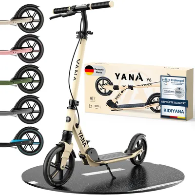 Productafbeelding van Kidiyana Cityroller, geschikt voor kinderen vanaf 8 jaar en volwassenen tot 100 kg | Opvouwbare step met 20 cm wielen, handrem en vering