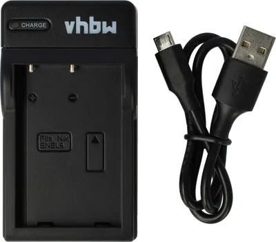 Produktbild von vhbw USB Ladegerät kompatibel mit Nikon D3000, D40, D40x, D5000, D60 Kamera Camcorder/Akku - Ladeschale, Ladeanzeige, 8,4 V