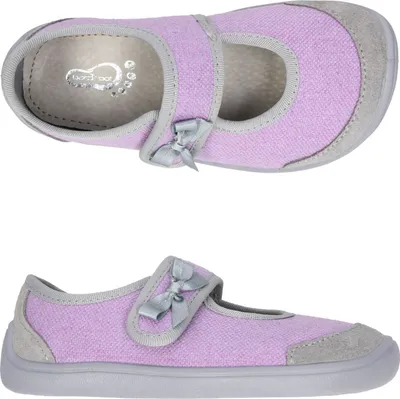 Produktbild von Mädchen Hausschuhe Schuhe 3F 3BE2/9R bar3foot super flexi Lila barefoot, klettverschluss