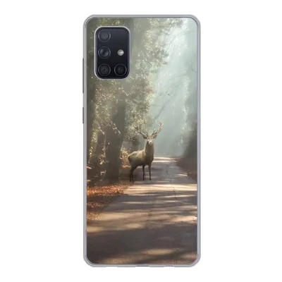 Produktbild von MuchoWow® Handyhülle Schutzhülle Hülle für Samsung Galaxy A51 5G Hirsche - Wald - Sonnenstrahlen Silikon Softcase Handy Hülle - Abbildung