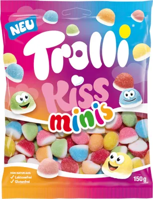 Produktbild von Trolli Kiss Minis Schaumzuckerbonbon Fruchtgummi Packung 150g