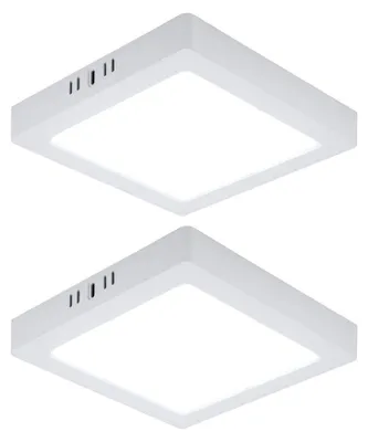 Immagine prodotto di set di 2 plafoniere LED, pannello a montaggio superficiale, plastica, bianco, L 21,4 cm