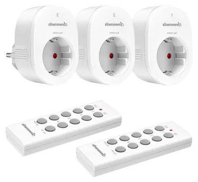 Productafbeelding van Draadloze stopcontacten - Afstandsbediening stekkers - Apparaten bedienen - 30 meter bereik - Set van 3 - Wit