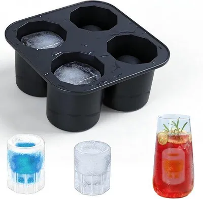 Produktbild von Famanu Eiswürfelform 4 große Eiswürfel - Silikon