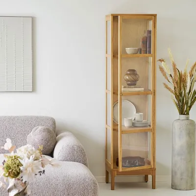 Productafbeelding van House Nordic Vitrinekast Zamora 1-Deurs Glas Naturel