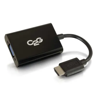 Immagine prodotto di C2G 80501 cavo video e adattatore HDMI VGA (D-Sub) da 0,2 m Nero