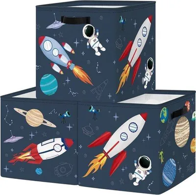 Produktbild von Blauer Organizer Kubus Set, 3-teilig, für Kinderzimmer
