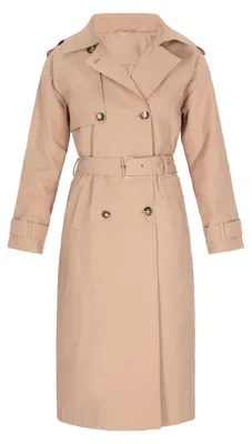 Produktbild von Damen Mantel beige Größe M zweireihig reguläre Passform, Länge 122 cm, Breite 59,5 cm