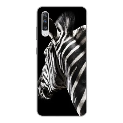 Produktbild von MuchoWow® Handyhülle Schutzhülle Hülle für Samsung Galaxy A70 Zebra - Tier - Schwarz - Porträt Silikon Softcase Handy Hülle - Schutzhaube