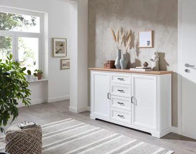 Produktbild von Sideboard >JASMIN< (BxHxT: 165x102x41 cm) in Artisan/Weiß - 165x102x41cm (BxHxT)