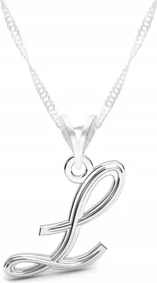 Image de Collier en argent avec la lettre L, initiales, L majuscule, alphabet, ARGENT 925