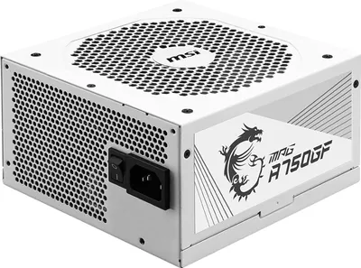 Produktbild von MSI MPG A750GF WHITE, 750 W, 100 - 240 V, 47 - 63 Hz, 10 A, 5 A, Aktiv