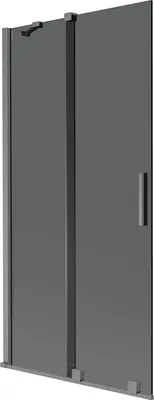 Produktbild von Mexen Velar Duschwand 2-flügelig, 90 x 150 cm, grafit, gebürstetes Gun Gray - 896-090-000-41-66