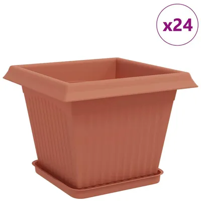 Produktbild von Blumentöpfe 24 pcs Ziegelrot 28,5 x 28,5 x 22 cm Kunststoff