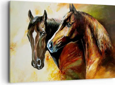 Produktbild von Bild auf Leinwand - Leinwandbild - Pferd Natur Tier - 120x80cm - Wand Bild - Wanddeko - Wandbilder - Leinwanddruck - Bilder - Kunstdruck - Wanddekoration - Leinwand bilder - Wandkunst - AA120x80-3482