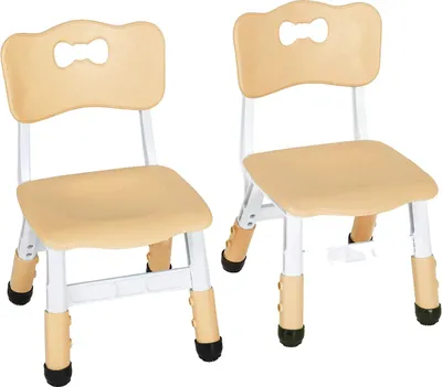 Zdjęcie produktu dla Krzesełko dziecięce z regulacją wysokości, stabilne i ergonomiczne, żółte - zestaw 2 szt