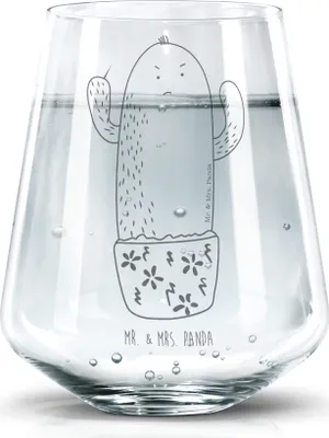 Produktbild von Mr. & Mrs. Panda Wasserglas Kaktus Wut - Transparent - Geschenk, Kollege, Saftglas, Tumbler Glas, Chefin, Kakteen, Trinkglas, Becherglas, Büro, wütend