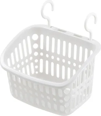 Image de Panier de rangement suspendu en plastique, idéal pour la salle de bain, la cuisine, la douche, la chambre d'étudiant, organisateur mural