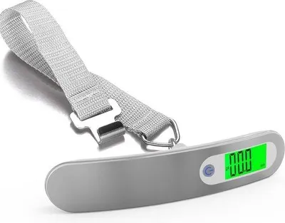 Obrázek produktu pro Digitální váha na zavazadla 50 kg, stříbrná, s podsvícením