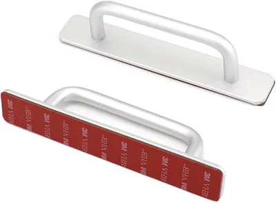 Zdjęcie produktu dla Samoprzylepne uchwyty do drzwi – aluminiowe uchwyty meblowe – 2 sztuki – srebrne – 150 x 25 mm