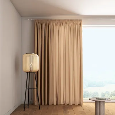 Produktbild von Dekoria Vorhang mit Kräuselband, hellbraun, 130 x 245 cm