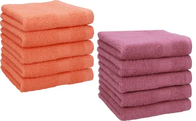 Produktbild von Betz 10 Stück Seiftücher 30x30 cm PREMIUM 100% Baumwolle  Farbe: blutorange und beere