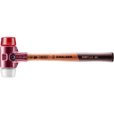 Produktbild von HALDER SIMPLEX Schonhammer Ø 40 mm Plastik rot / Superplastik mit Tempergussgehäuse