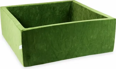 Produktbild von Bällebad 110x110x40 Samtig weich Olive – Ohne Bälle / Ohne Bälle