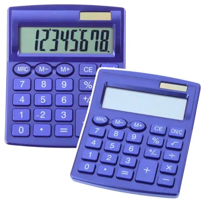 Productafbeelding van Klassieke 8-cijferige lcd-zonne-marineblauwe kantoorschoolcalculator