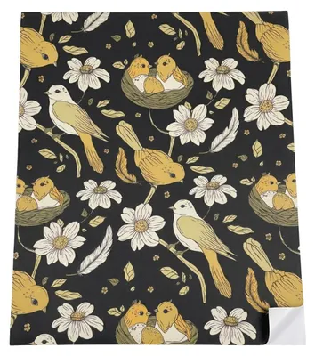 Produktbild von Tapete Möbelfolie Selbstklebend Vögel Schwarz 44,5 x 200 cm