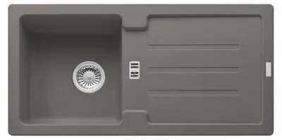 Produktbild von Franke Spüle STRATA STG 614 Steingrau mit Stopfenventil / Ausschnittsmaß: 840 x 415 cm / Auflagespüle