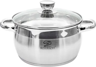 Zdjęcie produktu dla Garnek Nierdzewny 2,5L z Miarką i Pokrywą 18cm Gaz Indukcja
