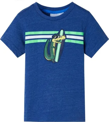 Produktbild von Kinder-T-Shirt Dunkelblau Melange 128