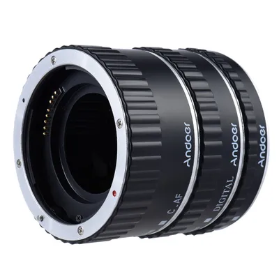 Obrázok produktu pre Farebný kovový TTL autofokusový makro predlžovací krúžok pre Canon EOS EF, EF-S, 60D, 7D, 5D II, 550D, strieborný