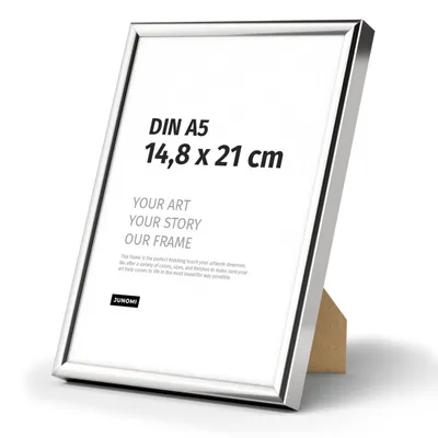 Productafbeelding van Fotolijst - Aluminium, glanzend - Geschikt voor foto's en documenten - 14,8 x 21 cm