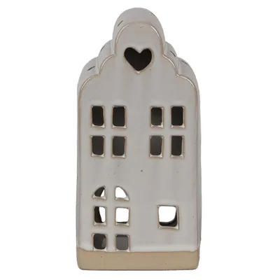 Image de Clayre & Eef Bougeoir Maison 9x8x18 cm Beige Céramique