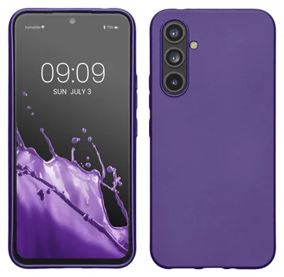 Produktbild von kwmobile Handyhülle für Samsung Galaxy A54 5G Hülle - Silikon Case metallisch schimmernd - Schutzhülle Cover - Metallic Blauviolett