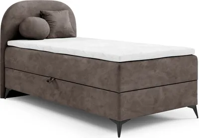 Produktbild von Boxspringbett Gästebett GORGIA 100x200cm Stoff Jasmin Dunkelbraun