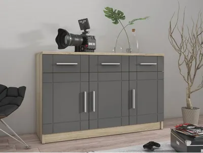 Obrázek produktu pro Kombinovaná komoda PARISA - šířka 103 cm, dub sonoma / grafit
