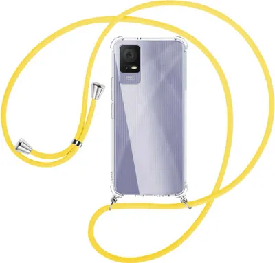Produktbild von Handykette Backcover-Schutzhülle mit Band (Metall silberfarben) für TCL 405 (T506D, 6.6'') - gelb