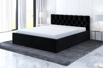 Produktbild von Polsterbett VOG -OM 90 x 200 mit Bettkasten. Farbe: Schwarz