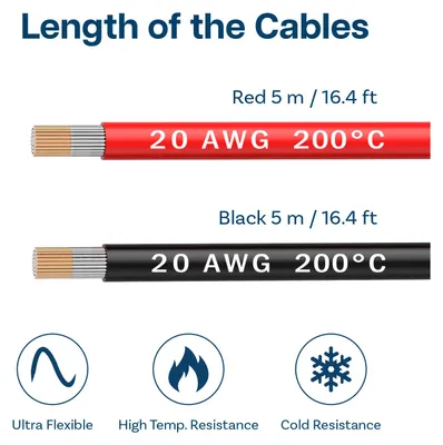 Produktbild von 20 AWG Silikon Elektronik Kabel - 20 Gauge (0,52mm²) Verzinnte Kupferkabel - 5m