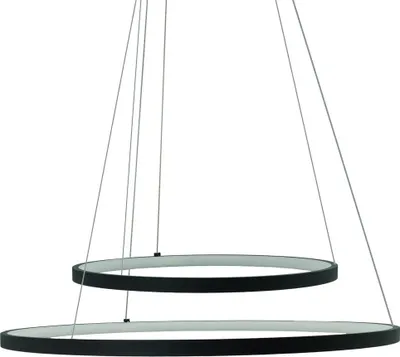 Produktbild von Schwarze Pendelleuchte mit 2 LED-Ringen 54W Peoria IdeaLed