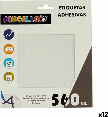 Obrázek produktu pro Samolepicí etikety bílé 12 x 18 mm obdélníkové (12 kusů)