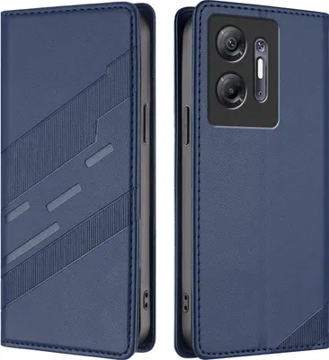 Image de Etui pour Infinix Hot 30 5G, étui portefeuille en cuirPolyuréthaneavec fente pour cartes et fonction stand Blau
