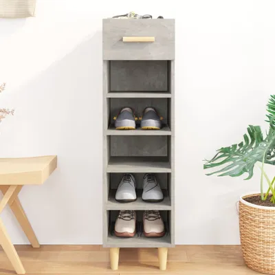 Produktbild von "2026 Promotion" Schuhschrank, moderner Schuhkommode, Betongrau 30x35x105 cm Holzwerkstoff - Schuhregale CC27635
