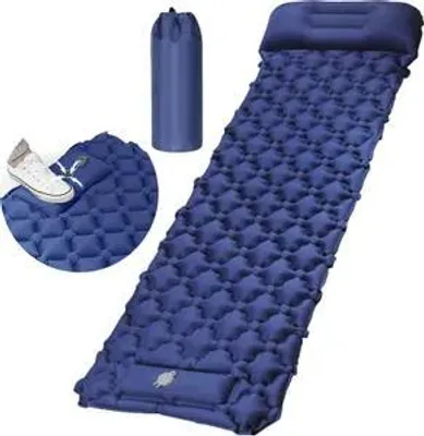 Produktbild von Selbstaufblasende Camping-Schlafmatte 6 cm – Aufblasbare Isomatte mit integrierter Fußpumpe, ultraleichte wasserdichte Luftmatratze für Outdoor