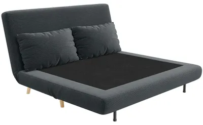 Productafbeelding van HOMCOM slaapbank, uitslaapbank met bedfunctie, rugkussens met corduroy-look, donkergrijs