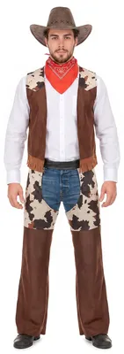 Immagine prodotto di Costume da cowboy da uomo Wild West marrone-beige - S