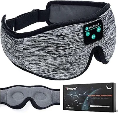 Produktbild von Famanu Schlafkopfhörer mit Schlafmaske und ultradünnen HD-Stereolautsprechern - Waschbar und verstellbar für Seitenschläfer und Meditation